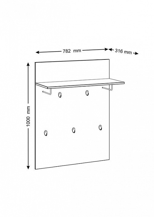 Вешалка-полка Сириус SHST_2-02-11-260-1