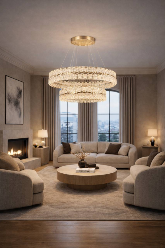 Подвесная люстра с пультом управления Modelux ML.8185.800.500 GD