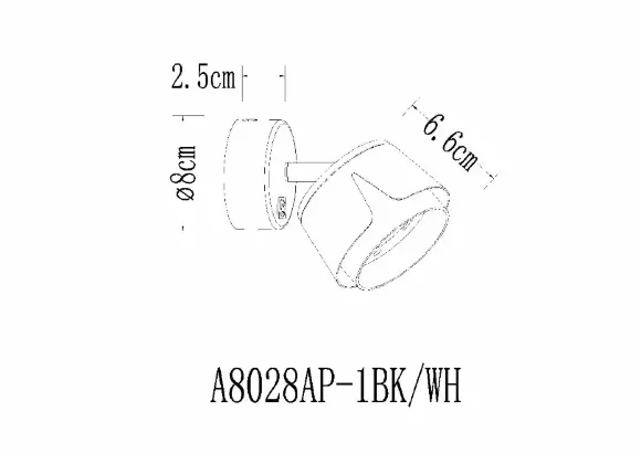 Спот Arte Lamp Amaks A8028AP-1WH, Белый, Алюминий, Модерн стиль