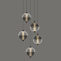 Каскадная люстра Delight Collection MD24022079-5A black/smoky