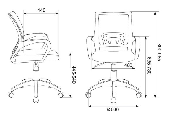 Кресло компьютерное CH-W695NLT/DG/TW-12 BUR_1483034
