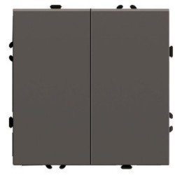 Переключатель перекрестный 2-клавишный (механизм) Stekker Эмили 250В 10А RSW10-5111-09 антрацит soft touch 50164