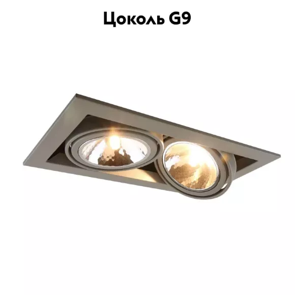 Встраиваемый светильник Arte Lamp Cardani Semplice A5949PL-2GY Встраиваемый светильник Arte Lamp Cardani Semplice A5949PL-2GY