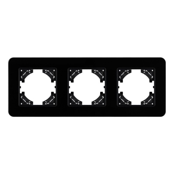Рамка на 3 поста стеклянная Arlight FRM-OMALI-GS-3-BK 049697