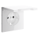 Накладка для розетки с заземлением, защитными шторками и крышкой Voltum S70 (белый глянцевый) VLS000801