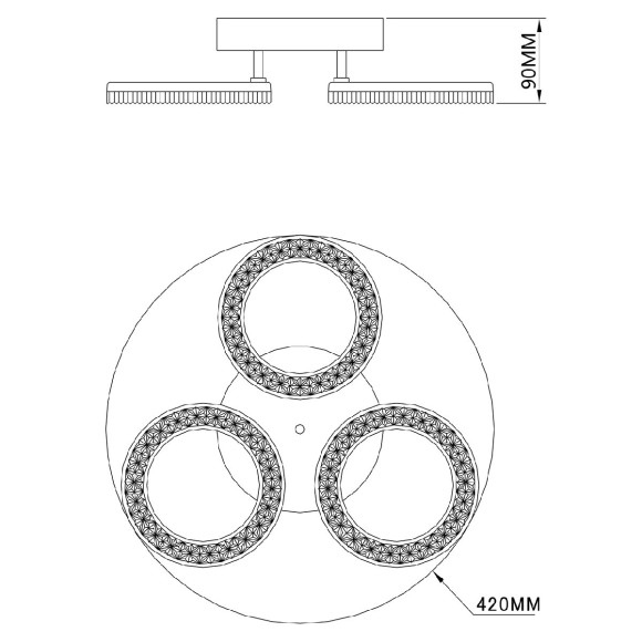 Потолочная светодиодная люстра с пультом управления Escada Alunit 10281/3LED