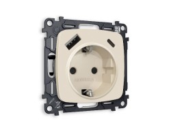 Комплект механизма розетки 2USB A+C 20W (быстрая зарядка) с/з Ambrella Volt Omega MO330010