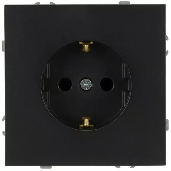 Розетка Эра Galaxy 15-2102-05 c заземлением 2P+E Schuko со шторками 16А-250В IP20 антрацит Б0070647