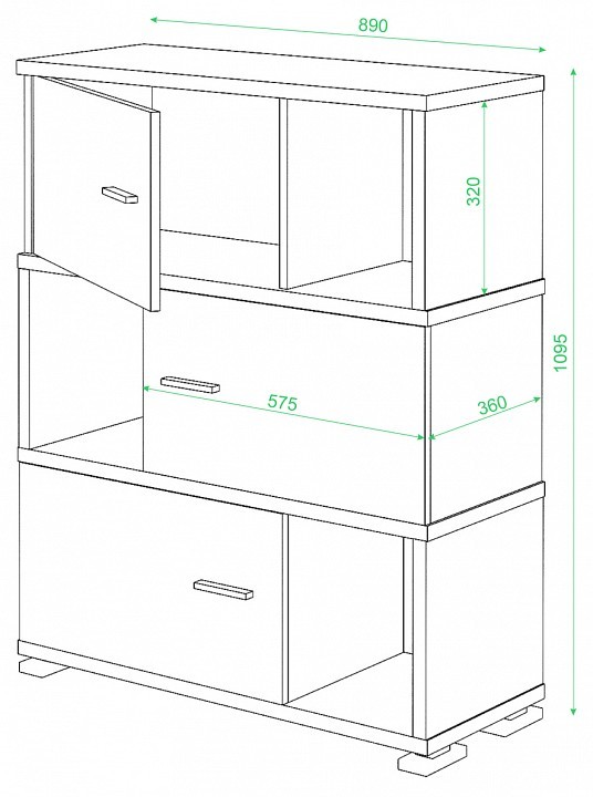 Тумба комбинированная Домино СБ-30/3 MER_SB-30-3-BE