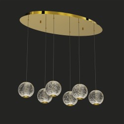 Подвесная светодиодная люстра Delight Collection Elliot Diamante MD20001012-6A gold