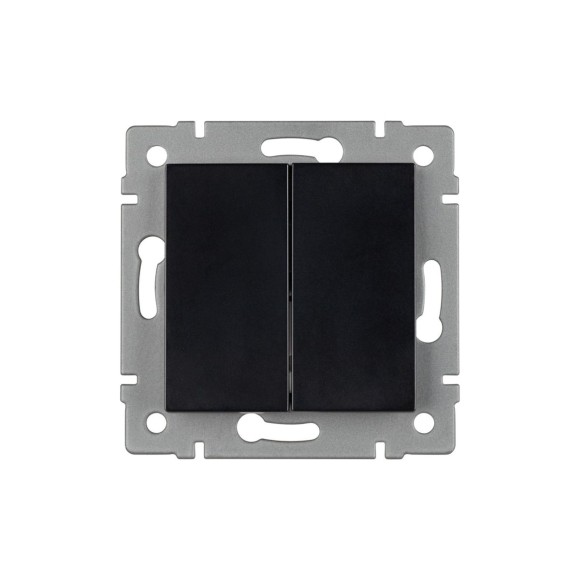 Механизм выключателя двухклавишный непроходной Arlight SWT-MK02-PL-BK-V (250V, 10A) 049888