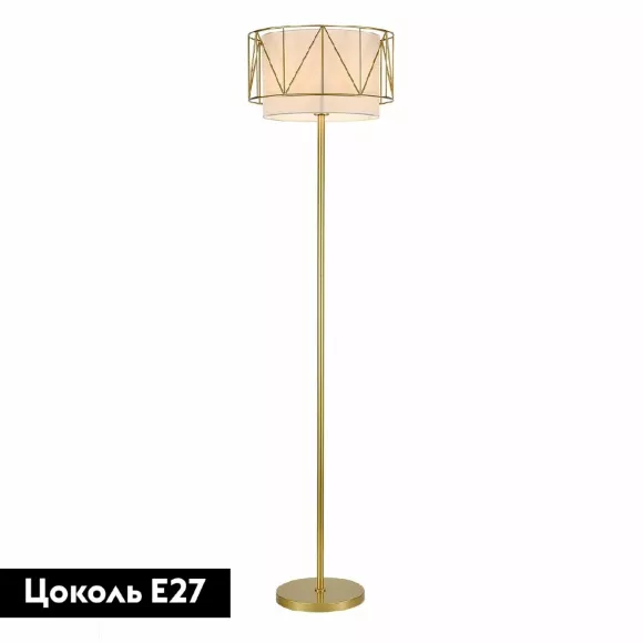 Торшер Indigo Charme 13016/1F Gold V000466, Золото, Белый, Металл Торшер Indigo Charme 13016/1F Gold V000466, Золото, Белый, Металл