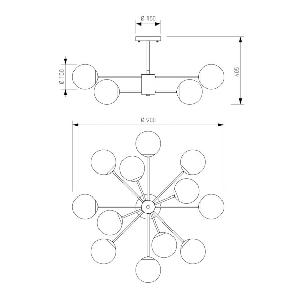 Люстра на штанге Eurosvet Adaline 502002/12 латунь a072105