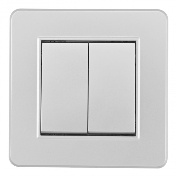 Выключатель двухклавишный Arte Milano SET16-1-30-2 silver