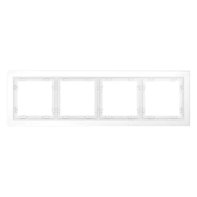 Рамка на 4 поста Voltum S70 VLS110402 (белый,матовый,стекло)