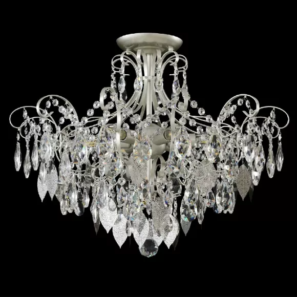 Потолочная люстра Crystal Lux ESMIRALDA PL6 SILVER, декоративные элементы крупным планом Потолочная люстра Crystal Lux ESMIRALDA PL6 SILVER, декоративные элементы крупным планом