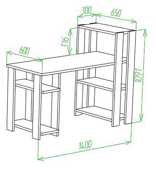 Стол компьютерный Slim СТН-110/140 MER_STN-110-140_BE
