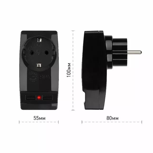 Разветвитель электрический Эра SP-1e-USB-B Б0026333, Черный, Пластик, Россия Разветвитель электрический Эра SP-1e-USB-B Б0026333, Черный, Пластик, Россия