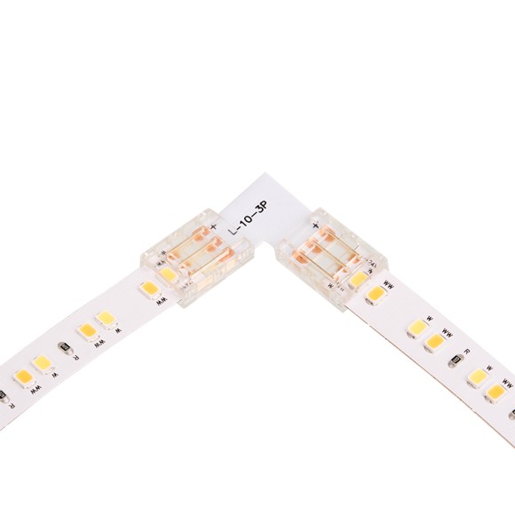 Коннектор угловой для ленты SMD CCT шириной 10мм, комплект 3шт WOLTA WLS-3PIN-CCT-SMD-10MM-L