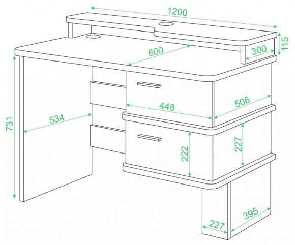 Стол компьютерный Домино СД-15 C MER_SD-15-C-NM-SHKSH-CH