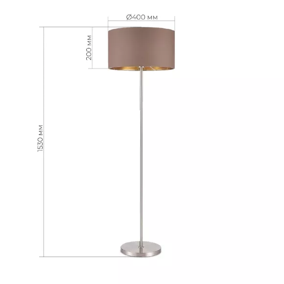 Торшер Evoluce Brescia SLE300575-01, Никель, Кофейный, Металл Торшер Evoluce Brescia SLE300575-01, Никель, Кофейный, Металл
