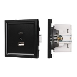 Механизм USB розетки Arlight SCT-TENDO-MUAC-PL-BK (5V, 3A, QC3) 054095