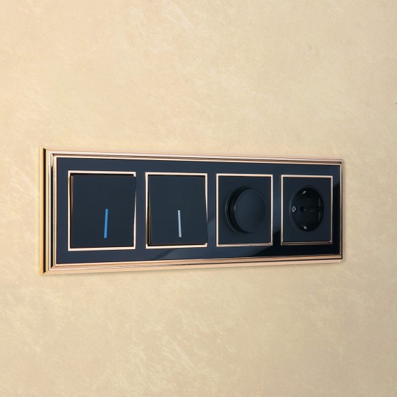 Выключатель одноклавишный с подсветкой Werkel черный матовый W1110108 4690389156656