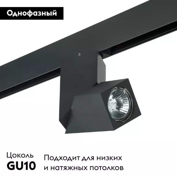 Трековый светильник Lightstar Illumo PRO051057 (595017+051057), Черный, Металл, Современный стиль