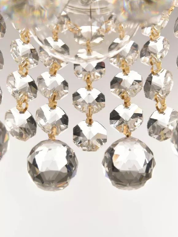 Подвесной светильник Bohemia Ivele Crystal 14781P/16 G Balls, Золото, Прозрачный, Металл, крупный план Подвесной светильник Bohemia Ivele Crystal 14781P/16 G Balls, Золото, Прозрачный, Металл, крупный план