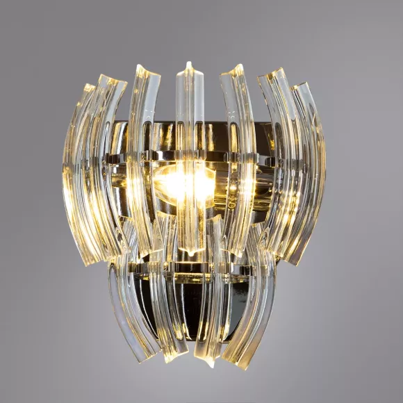 Настенный светильник Arte Lamp Ella A1054AP-1CC, Хром, Прозрачный, Металл, крупный план