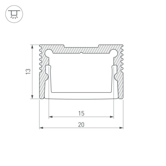 Алюминиевый профиль Arlight SL-SLIM20-H13-2000 WHITE 037113
