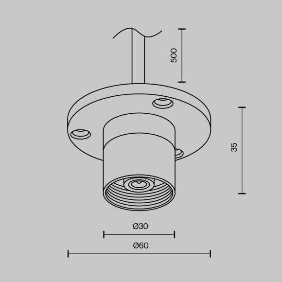 Основание с внутренней резьбой с вводом питания Maytoni Shelf CA023BI-P-B