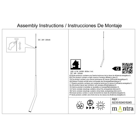 Подвесная люстра Mantra Boomerang 9373+9240 (14L)