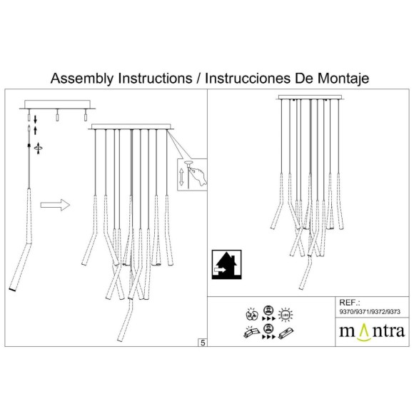Подвесная люстра Mantra Boomerang 9373+9240 (14L)