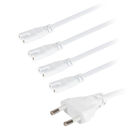 Разветвитель сетевой для линейных светильников Эра 4х IEC C7 2pin+timer (4/8/12 H) 2 м Б0066964