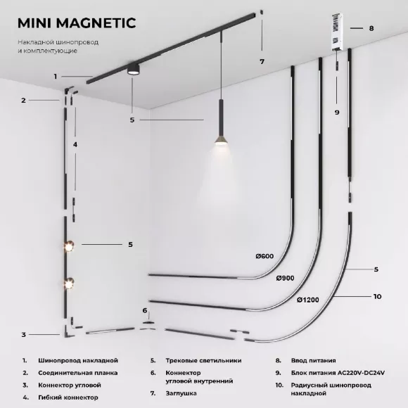 Шинопровод накладной Elektrostandard Mini Magnetic 4690389202513 85171/00 a065631 Шинопровод накладной Elektrostandard Mini Magnetic 4690389202513 85171/00 a065631