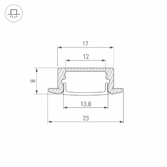 Профиль Arlight LINE-2308-F-2000 ANOD BLACK 040301 Профиль Arlight LINE-2308-F-2000 ANOD BLACK 040301