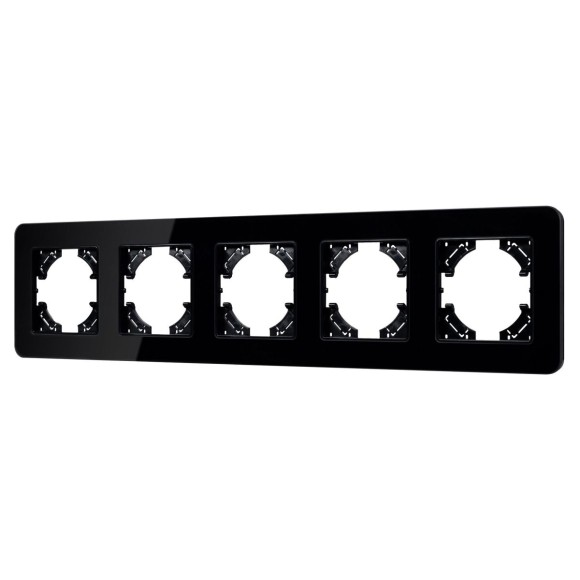 Рамка на 5 постов стеклянная Arlight FRM-OMALI-GS-5-BK 049705