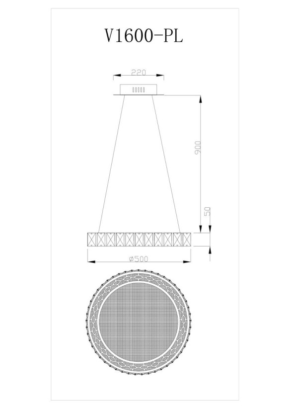 Подвесная светодиодная люстра Moderli Ice V1600-PL