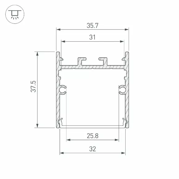 Алюминиевый профиль Arlight SL-LINE-3638-LW-3000 WHITE 043975