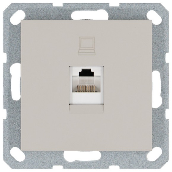 Интернет-розетка RJ45 с накладкой, цвет Тауп Jasmart G6105T