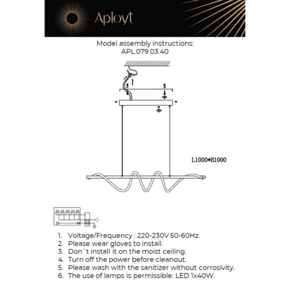 Подвесная люстра Aployt Franka APL.079.03.40