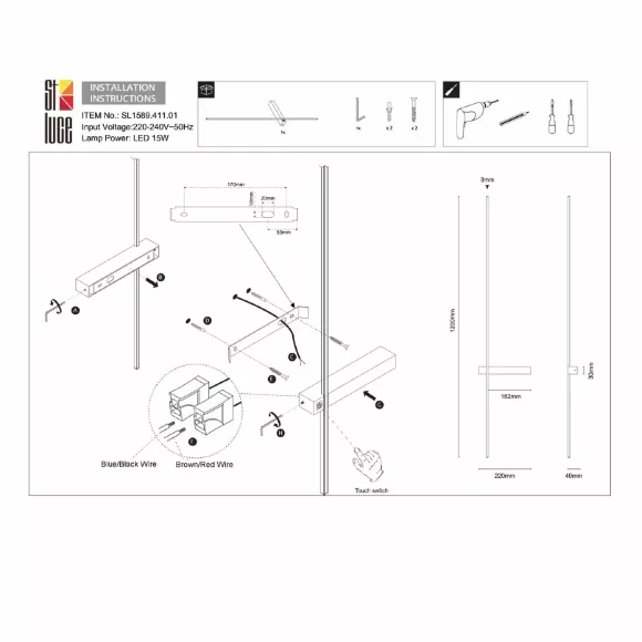 Настенный светильник ST LUCE ASTENTE SL1589.411.01, механизм регулировки Настенный светильник ST LUCE ASTENTE SL1589.411.01, механизм регулировки