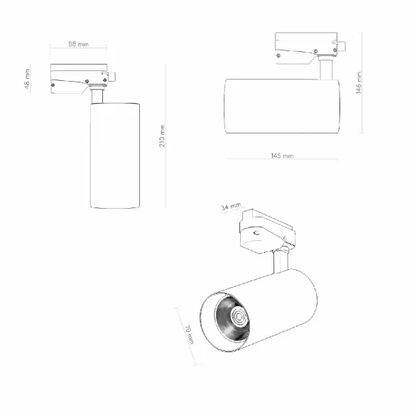 Трековый однофазный светильник Denkirs Solid Koper DK6453-BK Трековый однофазный светильник Denkirs Solid Koper DK6453-BK