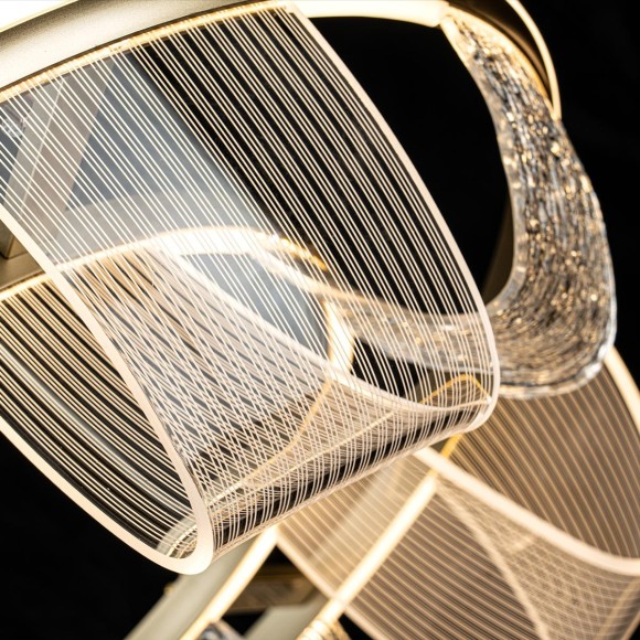 Подвесная светодиодная люстра с пультом управления LED4U L7706-630 GD