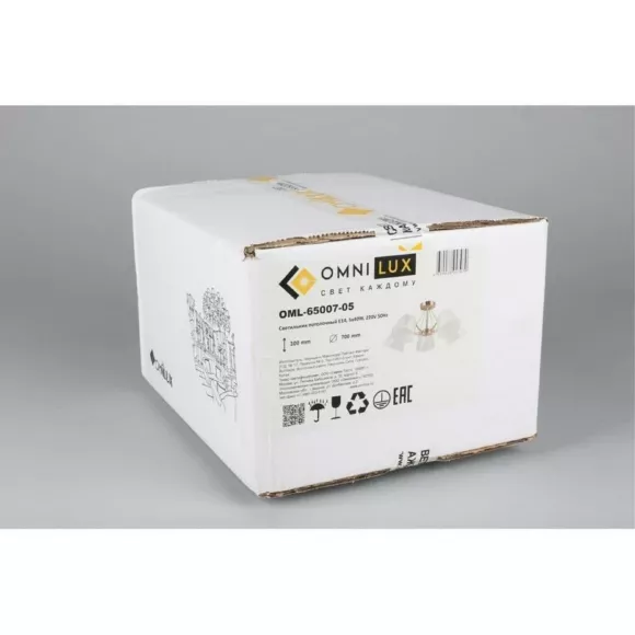 Потолочная люстра Omnilux Rapallo OML-65007-05, Бронза, Белый, Металл, упаковка Потолочная люстра Omnilux Rapallo OML-65007-05, Бронза, Белый, Металл, упаковка