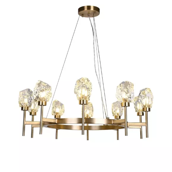 Подвесная люстра Delight Collection BRCH9162-10 antique brass, Матовое золото, Прозрачный, Золото Подвесная люстра Delight Collection BRCH9162-10 antique brass, Матовое золото, Прозрачный, Золото