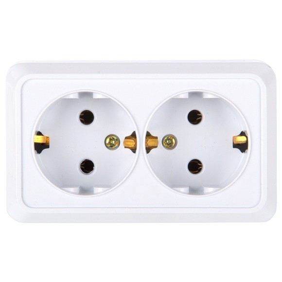 Розетка двойная 2П+3 General Альфа 477009