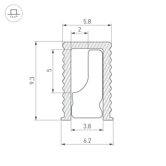 Алюминиевый профиль Arlight SL-MINI-6-H9-2000 ANOD OLIVE GREY 038203