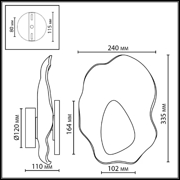 Настенный светильник Odeon Light L-Vision Coralla 5460/12WL, Никель, Прозрачный, Теплый белый